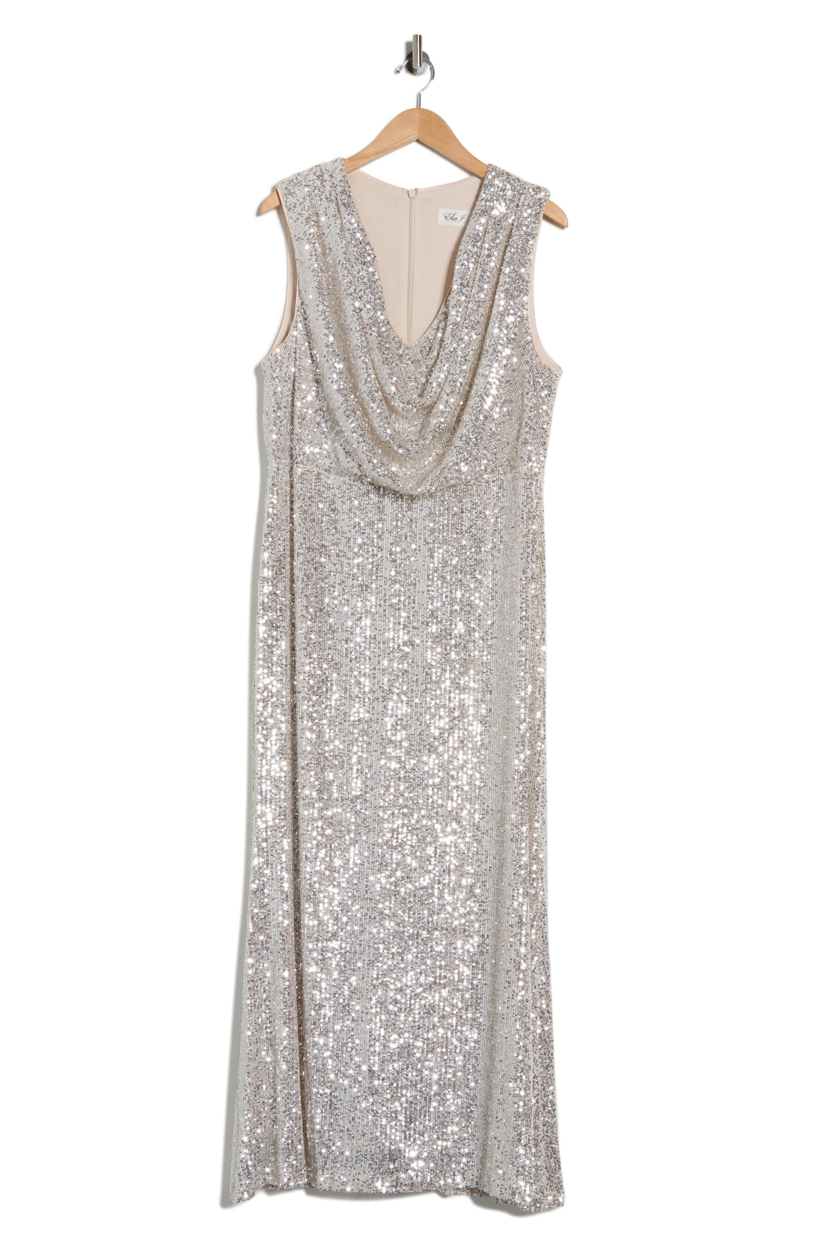 Eliza J Sleeveless Sequin Gown
