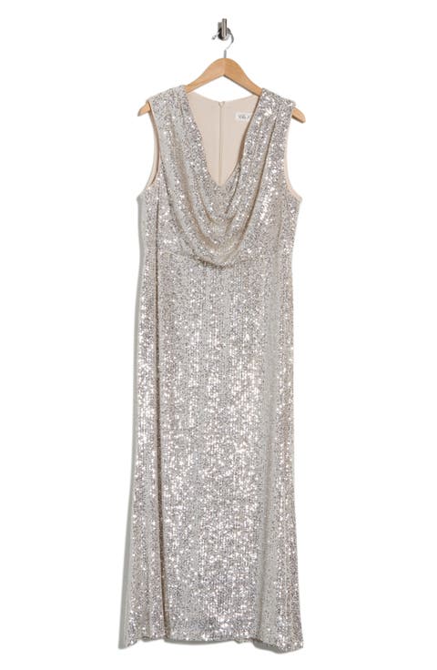 Sleeveless Sequin Gown (Plus)