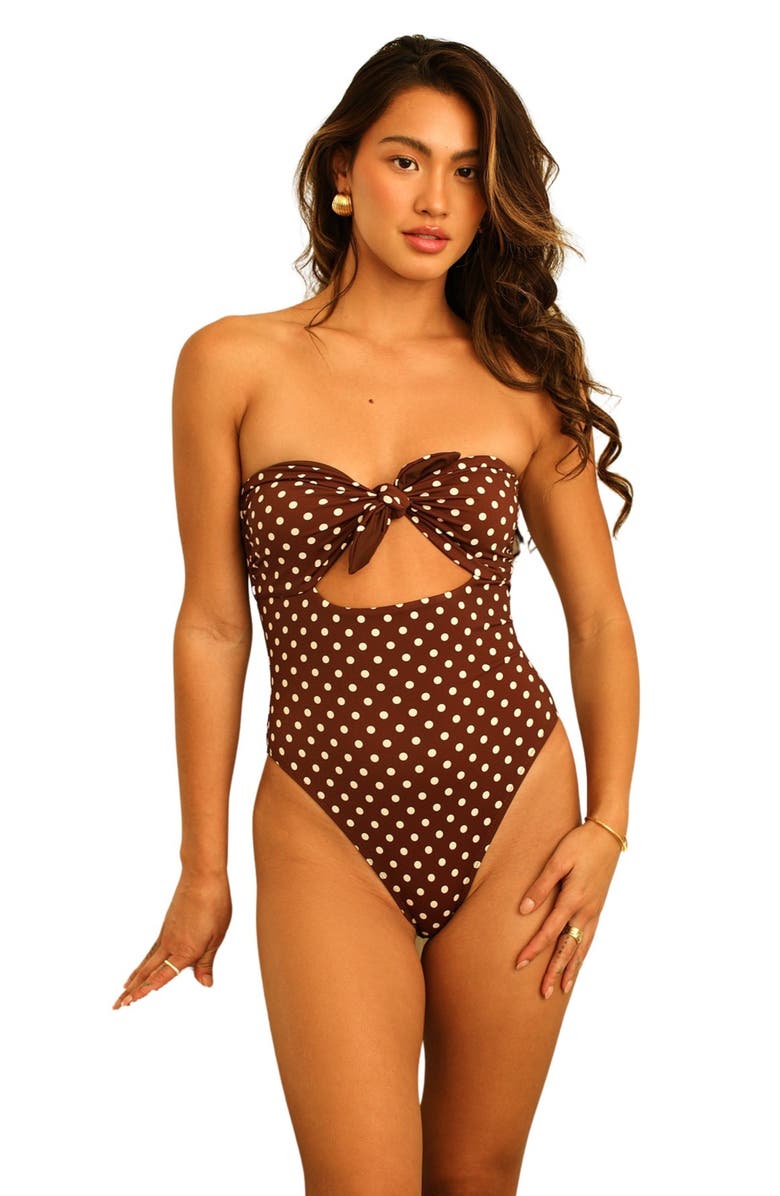 Dippin Daisys Devon One Piece, Main, color, Dotted Brown