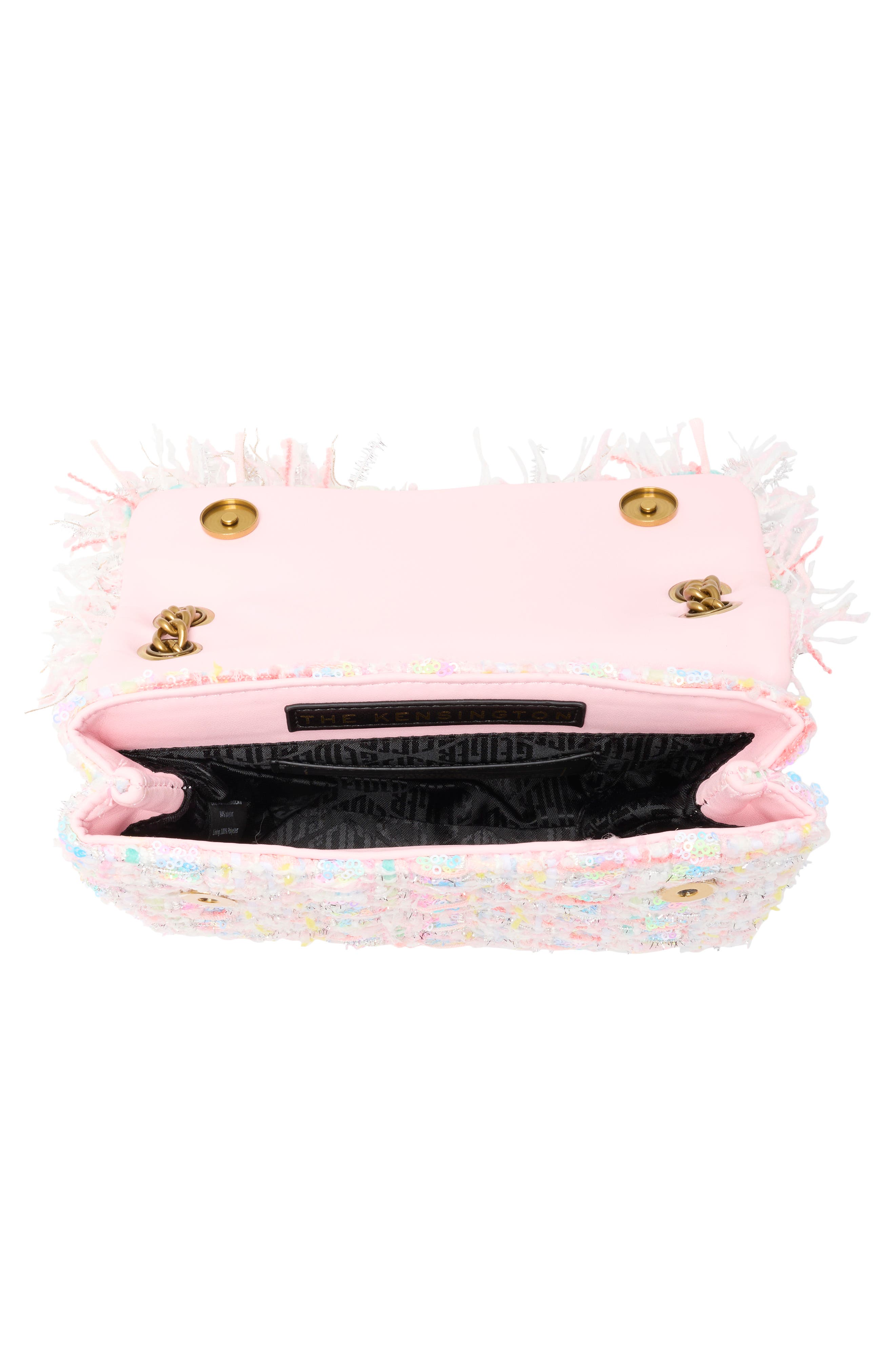 KG Kurt Geiger Medium Kensington Sequin Tweed Convertible Shoulder Bag, Alternate, color, Pink Multi