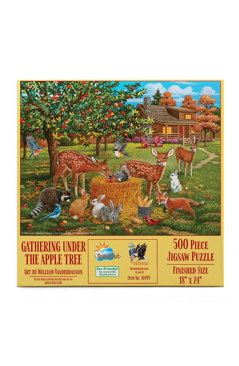Sunsout Gathering under the AppleTree 500 piece Jigsaw Puzzle for Adults, Alternate, color, Multicolor