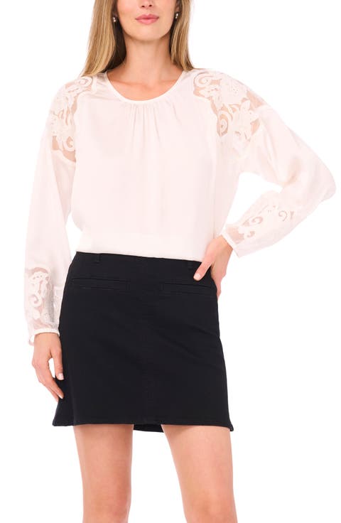 Floral Embroidery Detail Top (Regular & Petite)