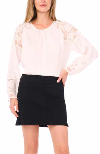 Vince Camuto Floral Embroidery Detail Top
