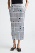 Pleats Please Issey Miyake Crossing Dots Print Pleated Midi Skirt