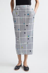 スカート PLEATS PLEASE ISSEY MIYAKE CROSSING DOTS Crossing Dots Print Pleated Midi Skirt (Women) | Nordstrom