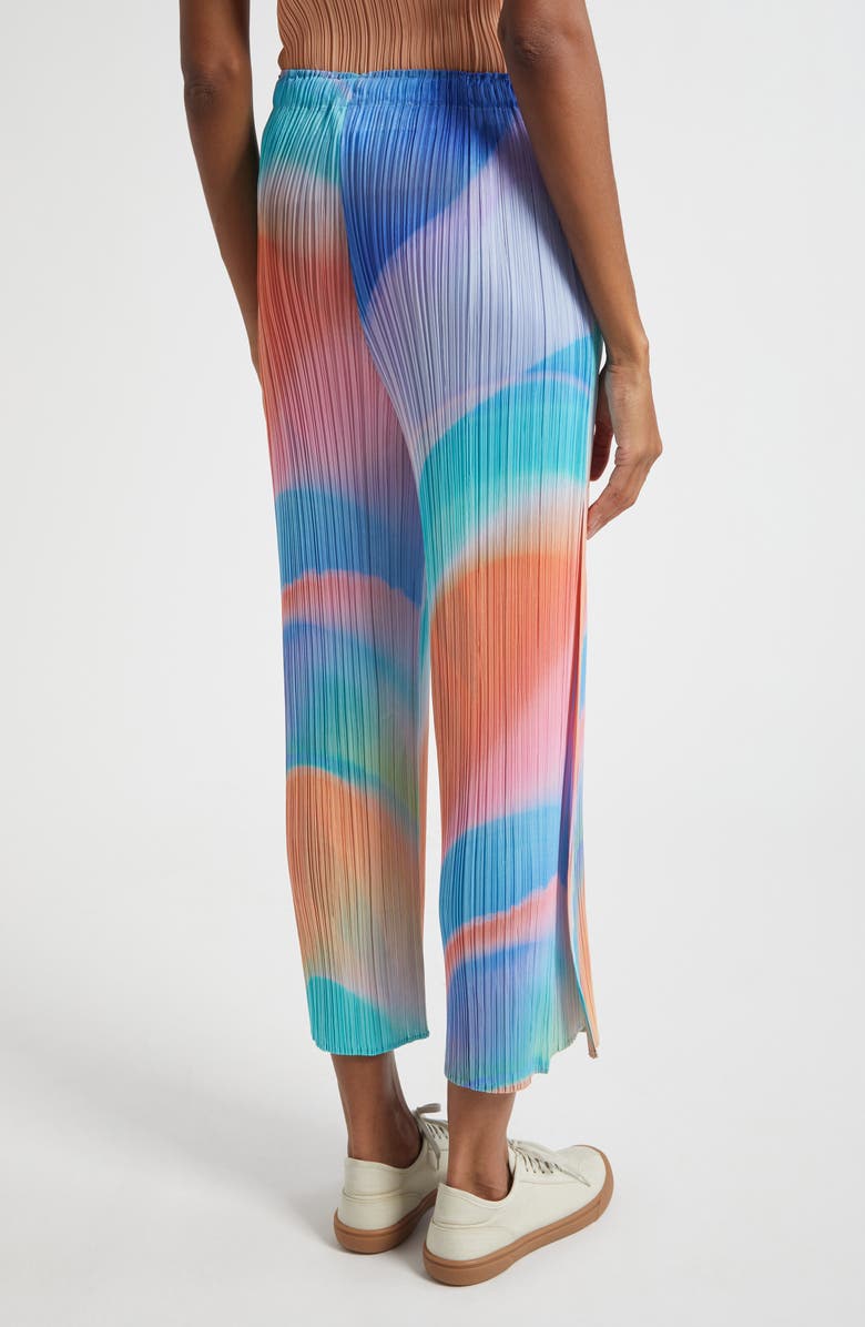 Pleats Please Issey Miyake Groove Pleated Ankle Pants, Alternate, color, Blue