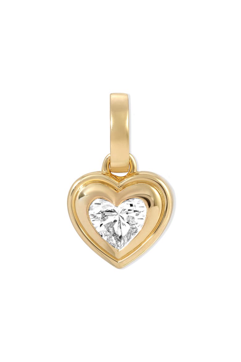 14K Gold Groovy Lab Grown Diamond Heart Pendant, Main, color, YELLOW GOLD