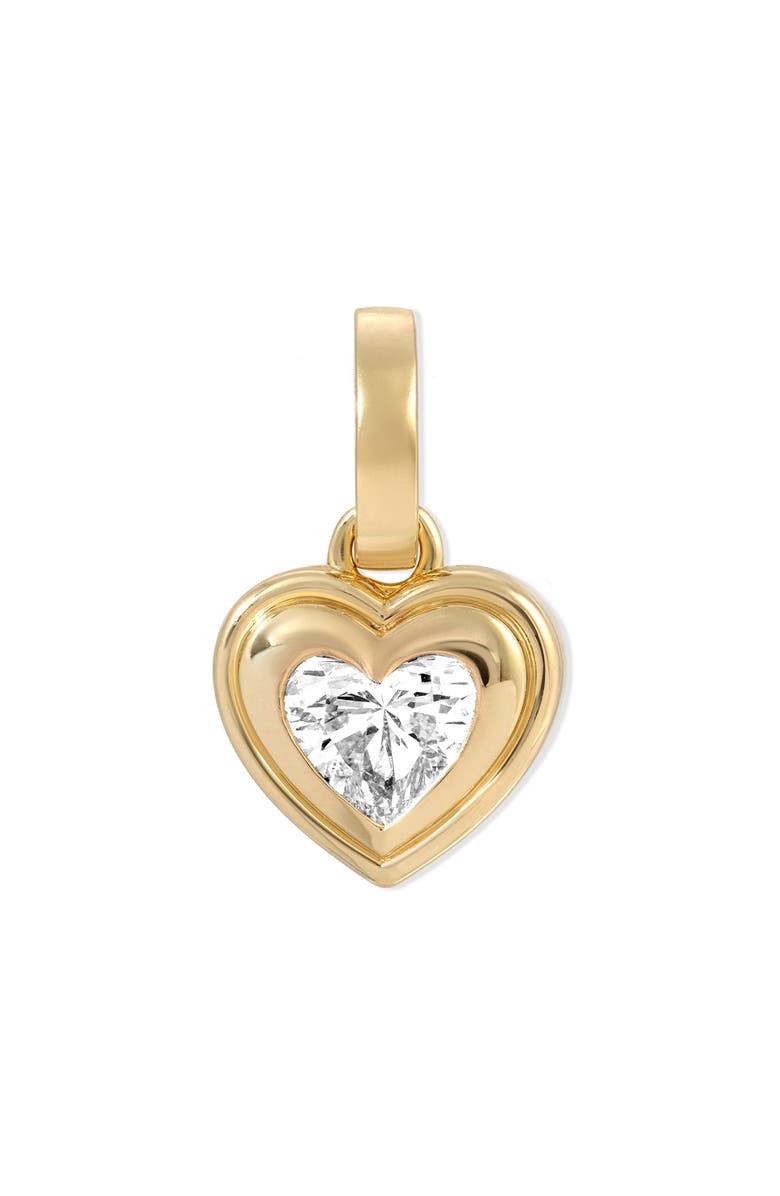 Adina Reyter 14K Gold Groovy Lab Grown Diamond Heart Pendant, Main, color, Yellow Gold