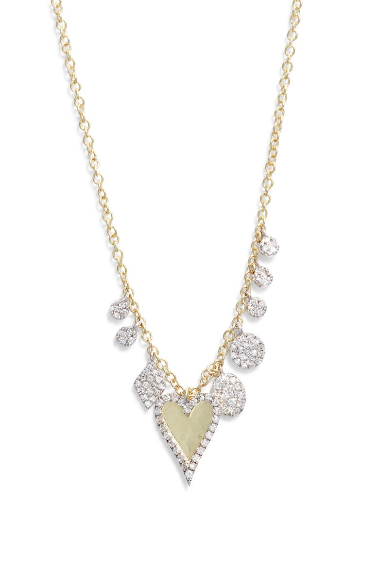 Heart Charm Necklace, Main, color, YELLOW