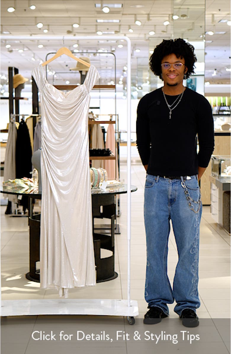 Glitter Knit Off the Shoulder Gown, sales video thumbnail