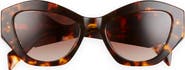 Prada 53mm Gradient Irregular Sunglasses