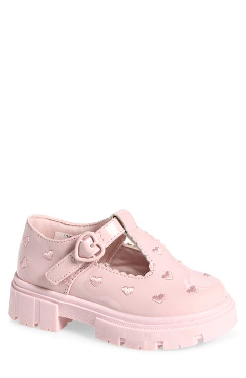 Kids' Estella Heart T-Strap Flat