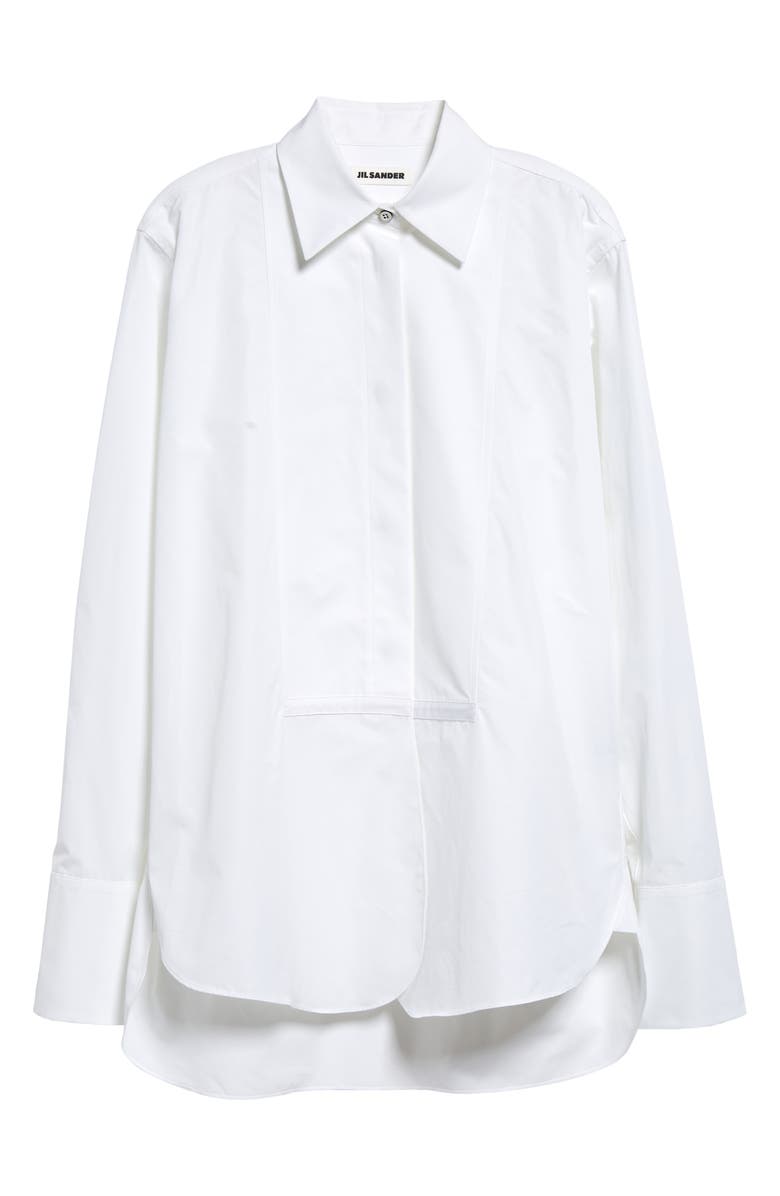 Jil Sander Plastron Relaxed Cotton Shirt, Alternate, color, 