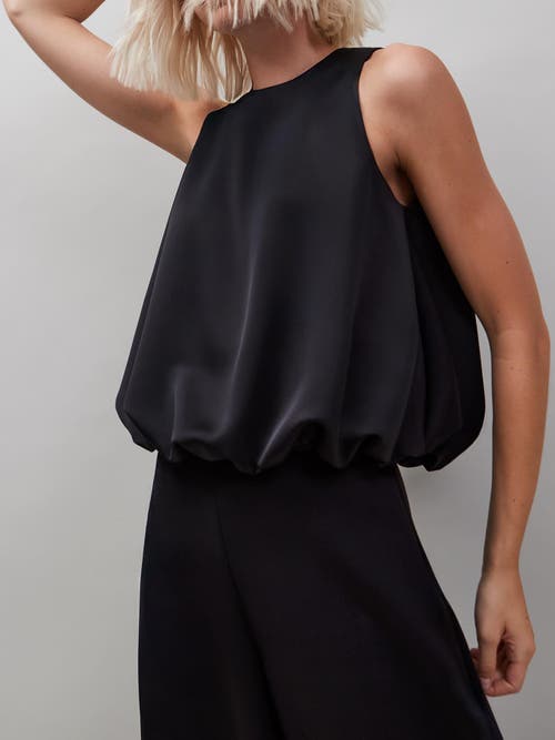 Ro&zo Sleeveless Bubble Hem Top In Black