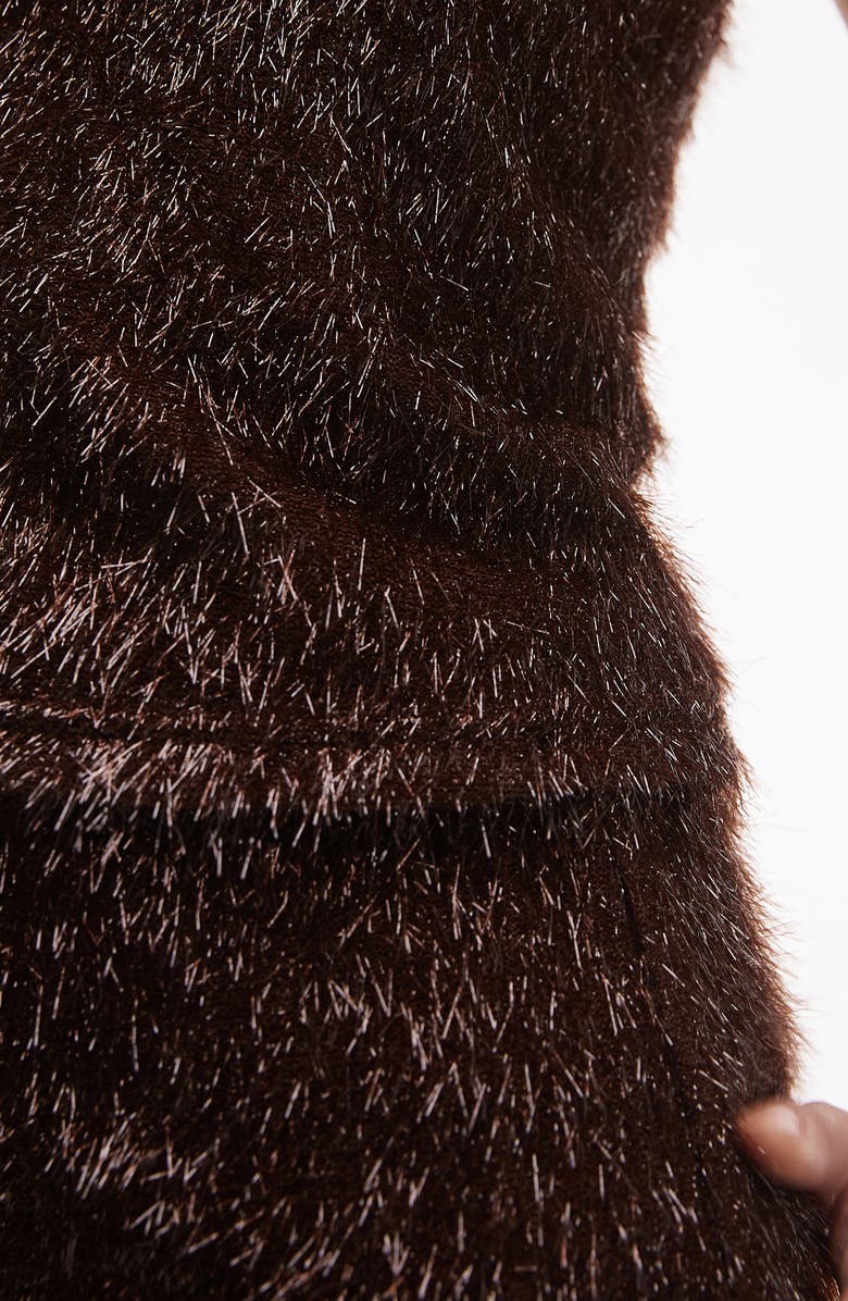 Topshop Tinsel Crop Camisole, Alternate, color, Brown