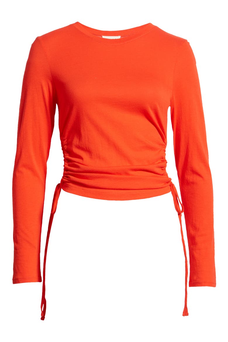 Side Cutout Knit Top, Alternate, color, RED BLOOM