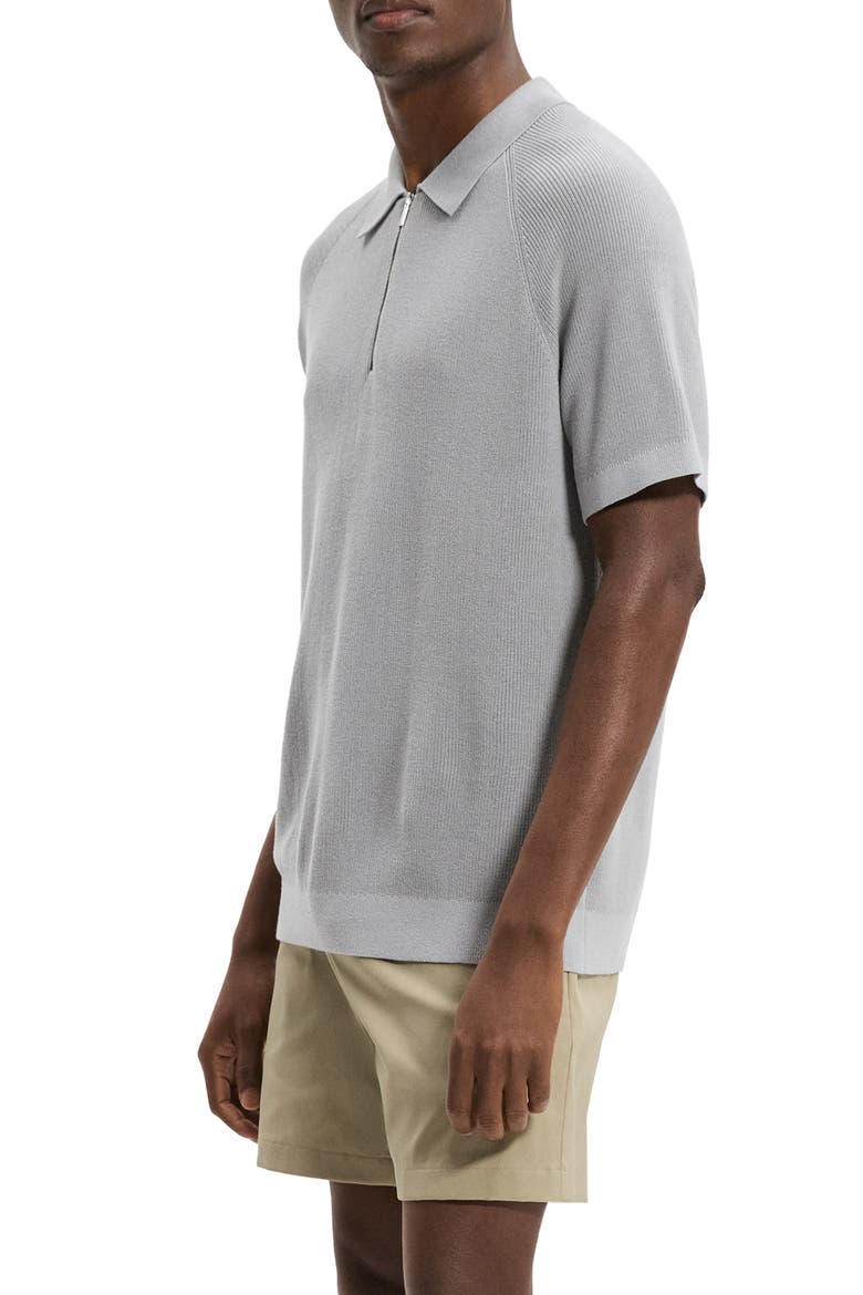 Tactile Cotton Quarter Zip Polo, Alternate, color, NEW DARK VAPOR