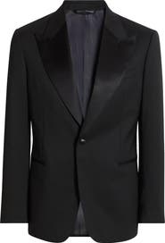 Zanella Chambers Black Stretch Wool Tuxedo Jacket