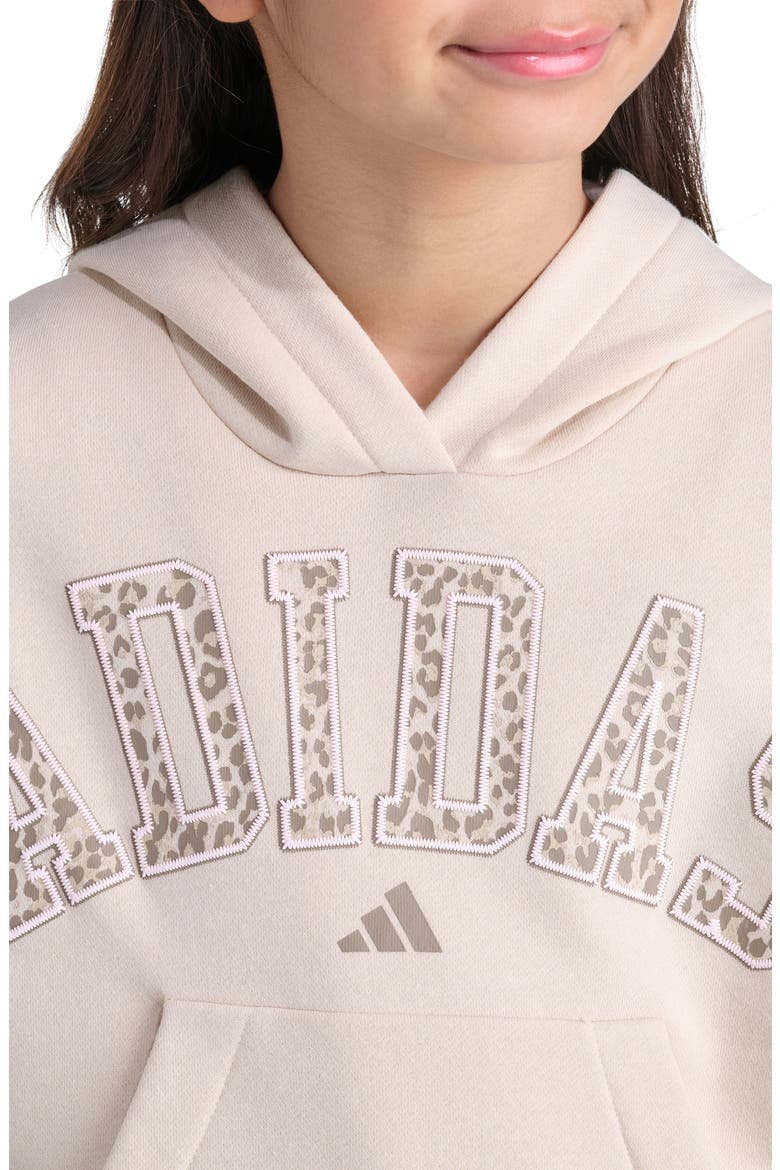 Kids' Graphic Fleece Hoodie, Alternate, color, MEDIUM BEIGE