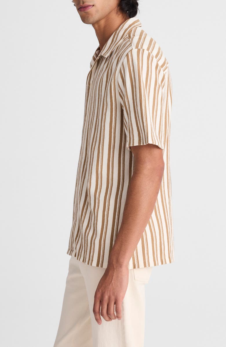 Madewell Seaport Terry Camp Shirt, Alternate, color, Stripe Maple Seed