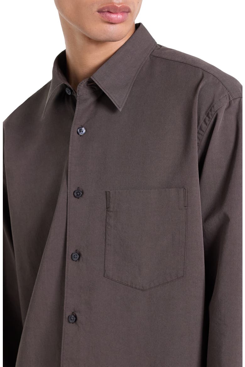 Weekend Solid Cotton Blend Button-Up Shirt, Alternate, color, CLASSIC BROWN