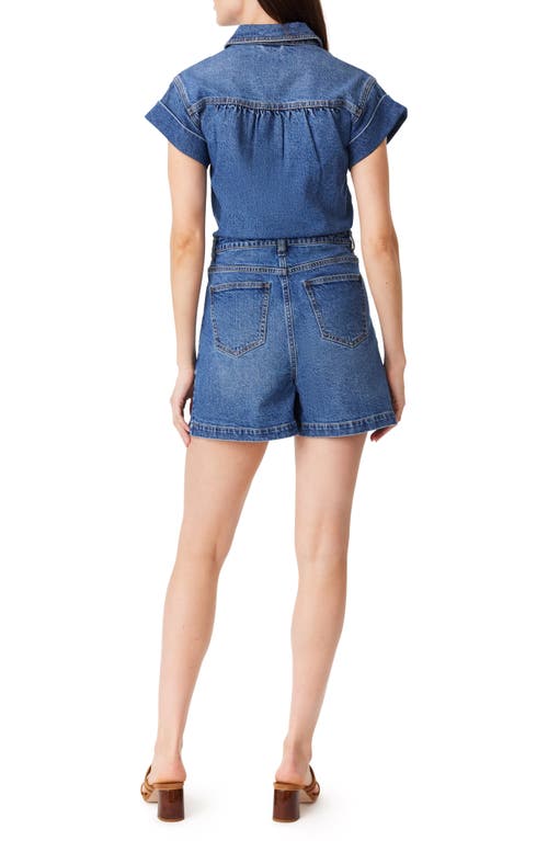 Habitual Roll Cuff Denim Jumpsuit In Lagoon