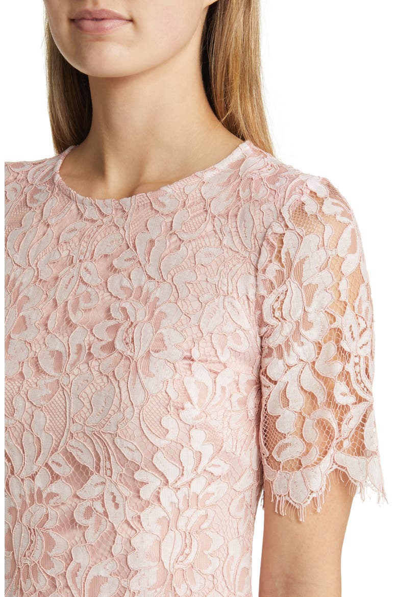 Lace Midi Dress, Alternate, color, BLUSH