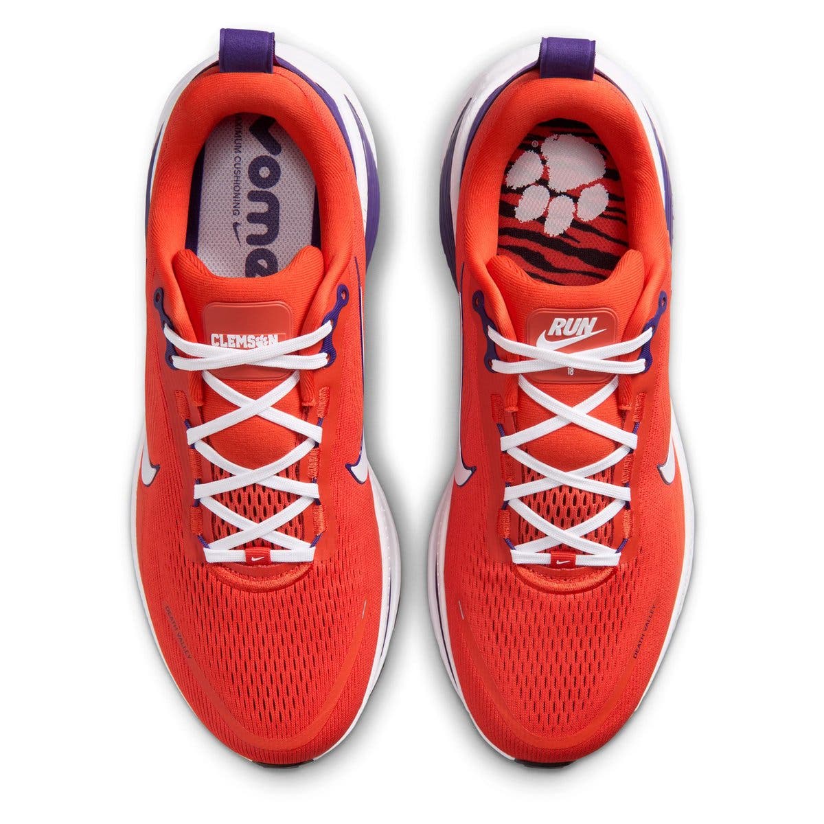 Men's Nike Clemson Tigers Vomero 18 Running Shoes, Alternate, color, Orange