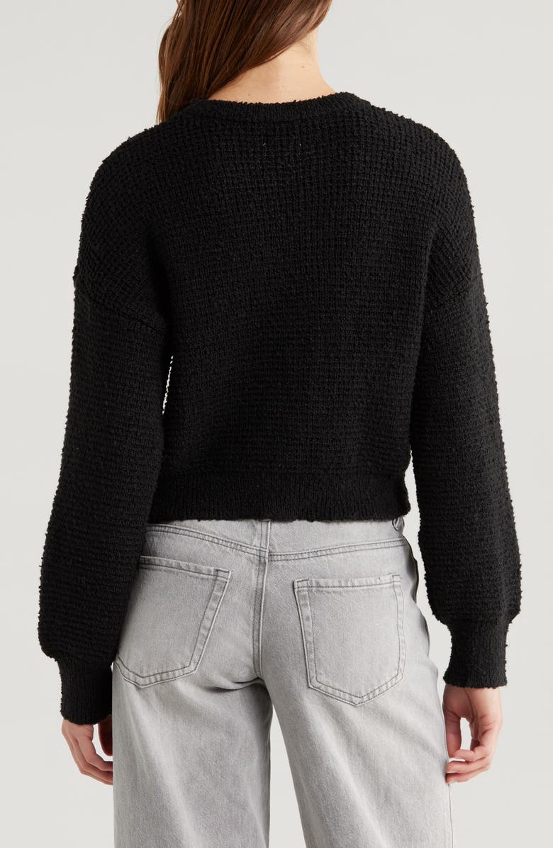 PacSun Waffle Stitch Sweater, Alternate, color, Anthracite