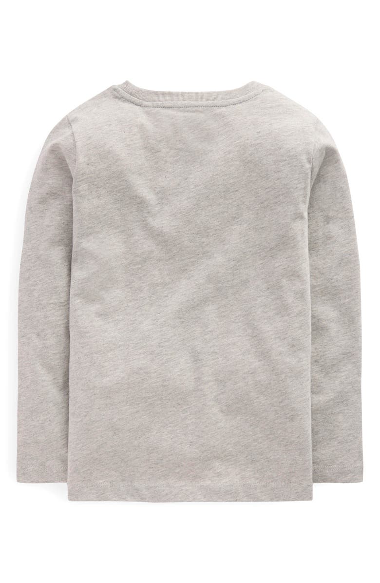 Mini Boden Kids' Tractor Long Sleeve Cotton Graphic T-Shirt, Alternate, color, Grey Marl Tractor