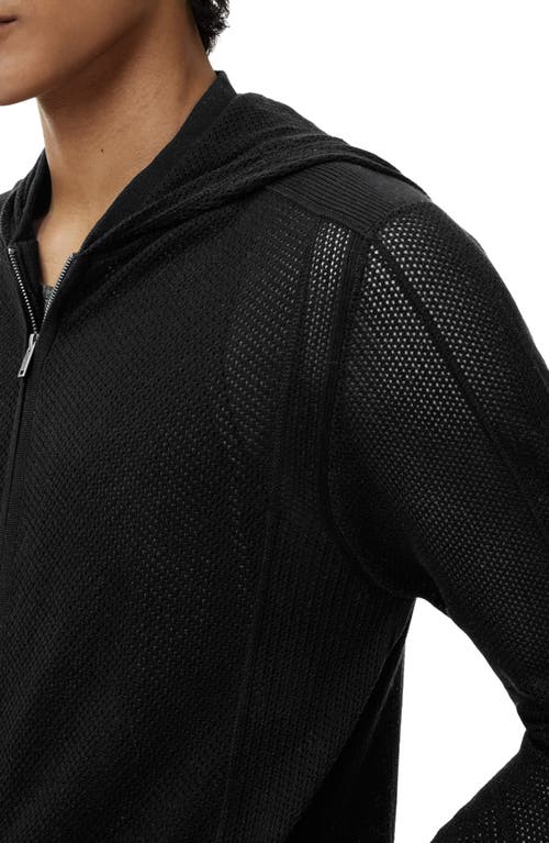 John Varvatos Lazo Full Zip Mesh Sweater Hoodie