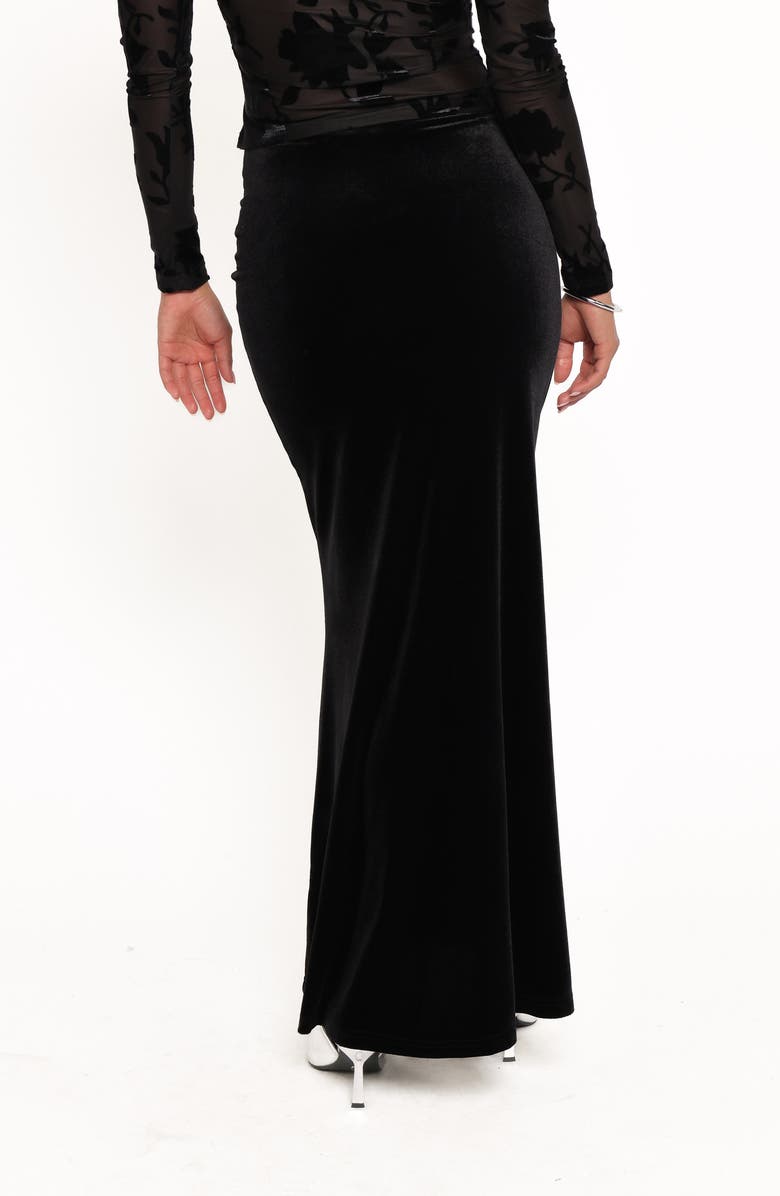 Petal & Pup Velman Velvet Maxi Skirt, Alternate, color, Black