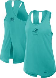 Nike Women's Nike Aqua Miami Dolphins Glory Crisscross Performance Tank Top