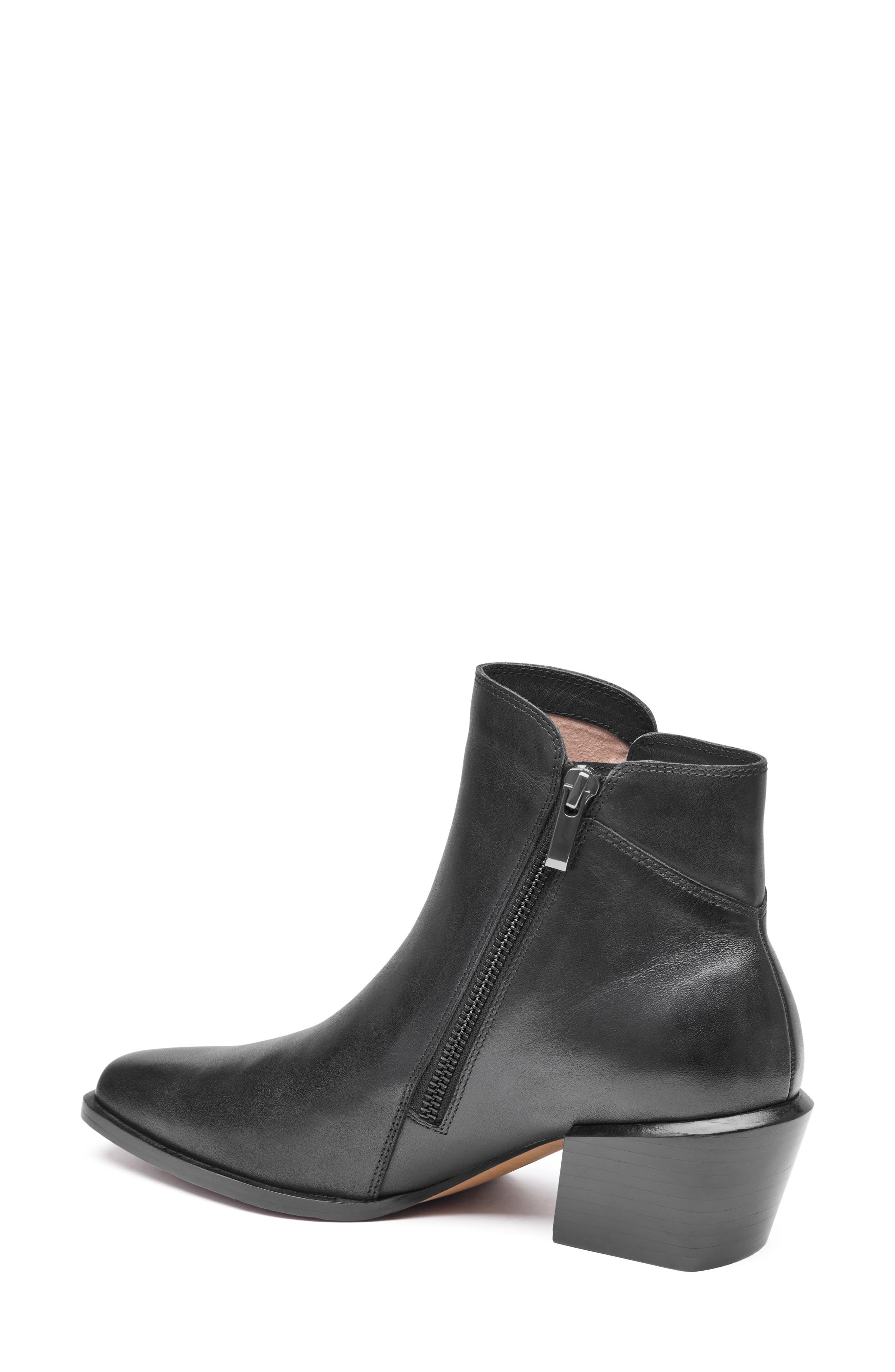 Kalista Double Zip Bootie, Alternate, color, BLACK CALFSKIN