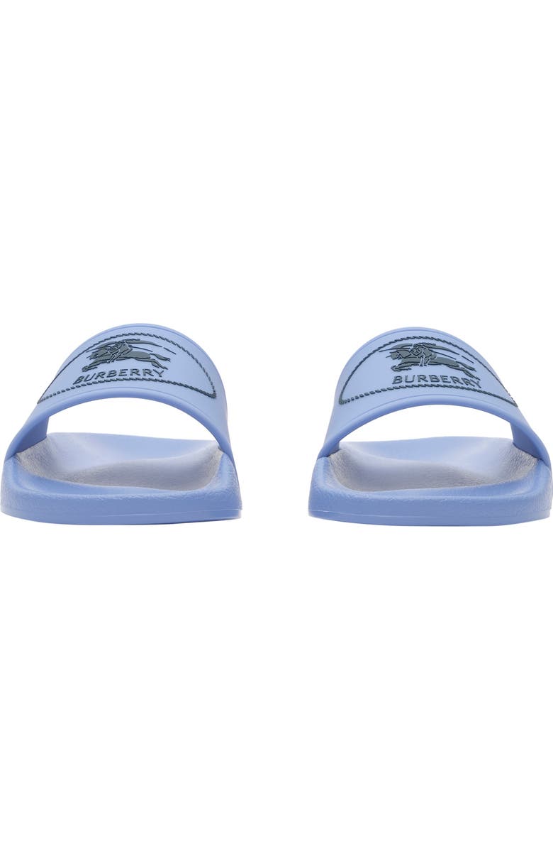 Burberry Knight Stamp Slides, Alternate, color, Cornflower Blue/Charcoal Blue