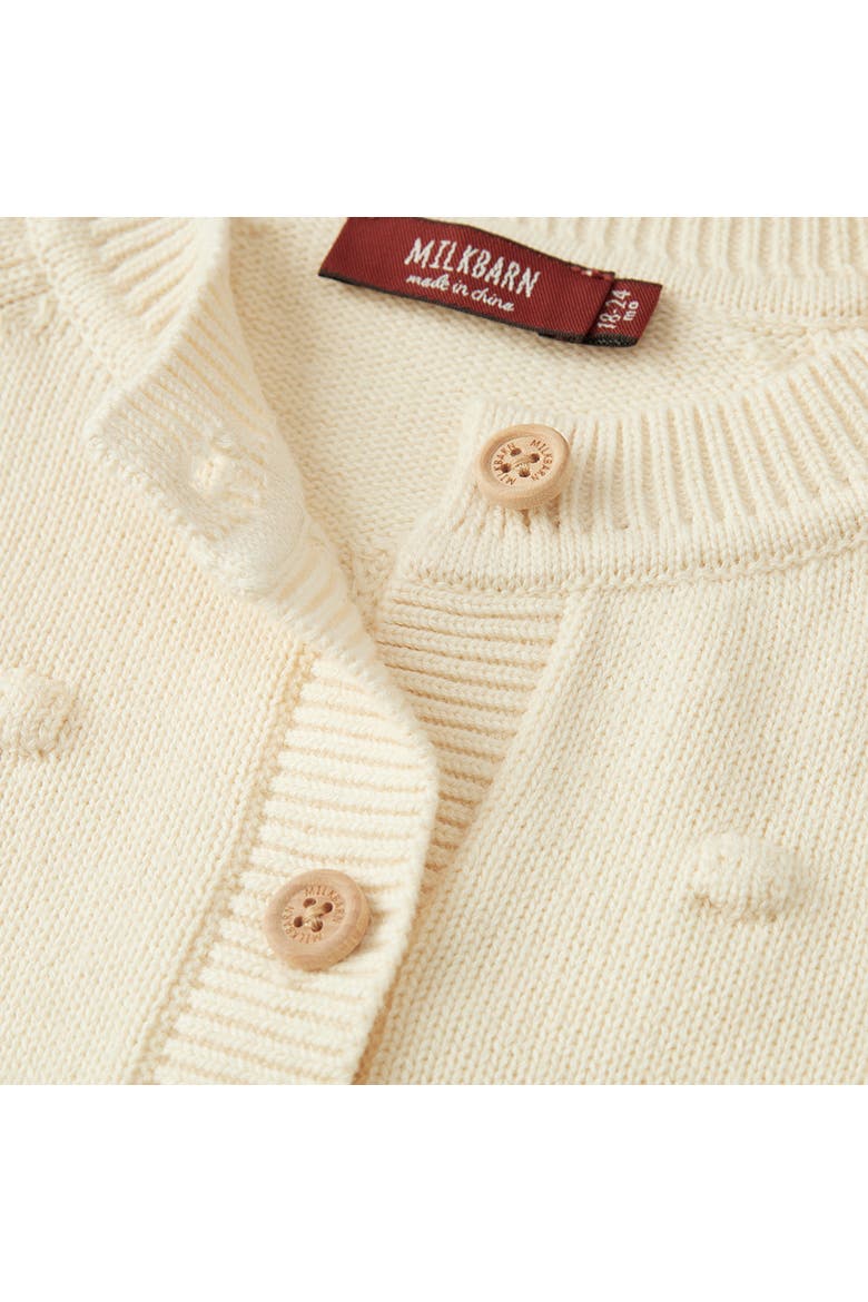 Knit Popcorn Cardigan, Alternate, color, Snow