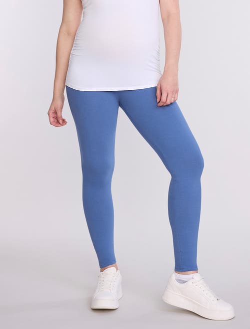 Motherhood Maternity Secret Fit Over The Belly Coated Full Length Legging In Blue