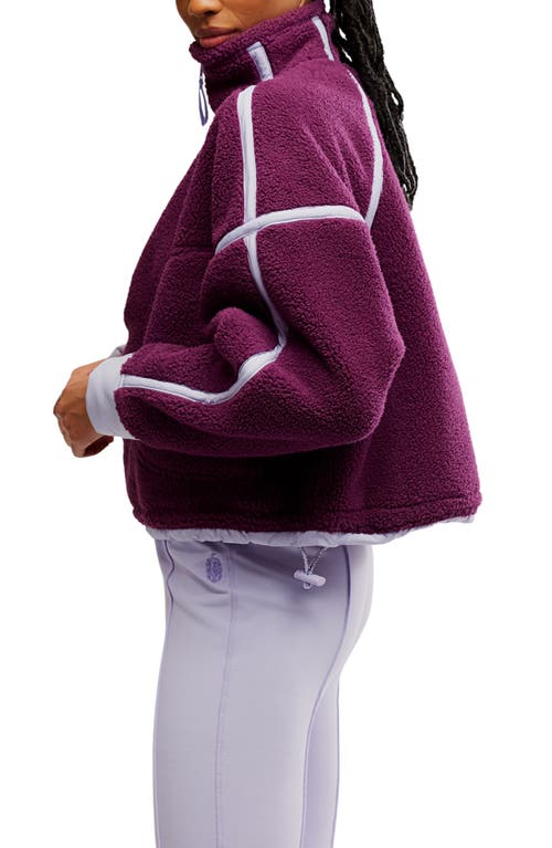 Free People Fp Movement Mountain High Fleece Half Zip Pullover In Burgundy