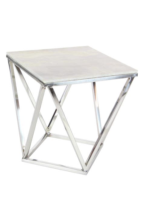 Geometric Stainless Steel Accent Table