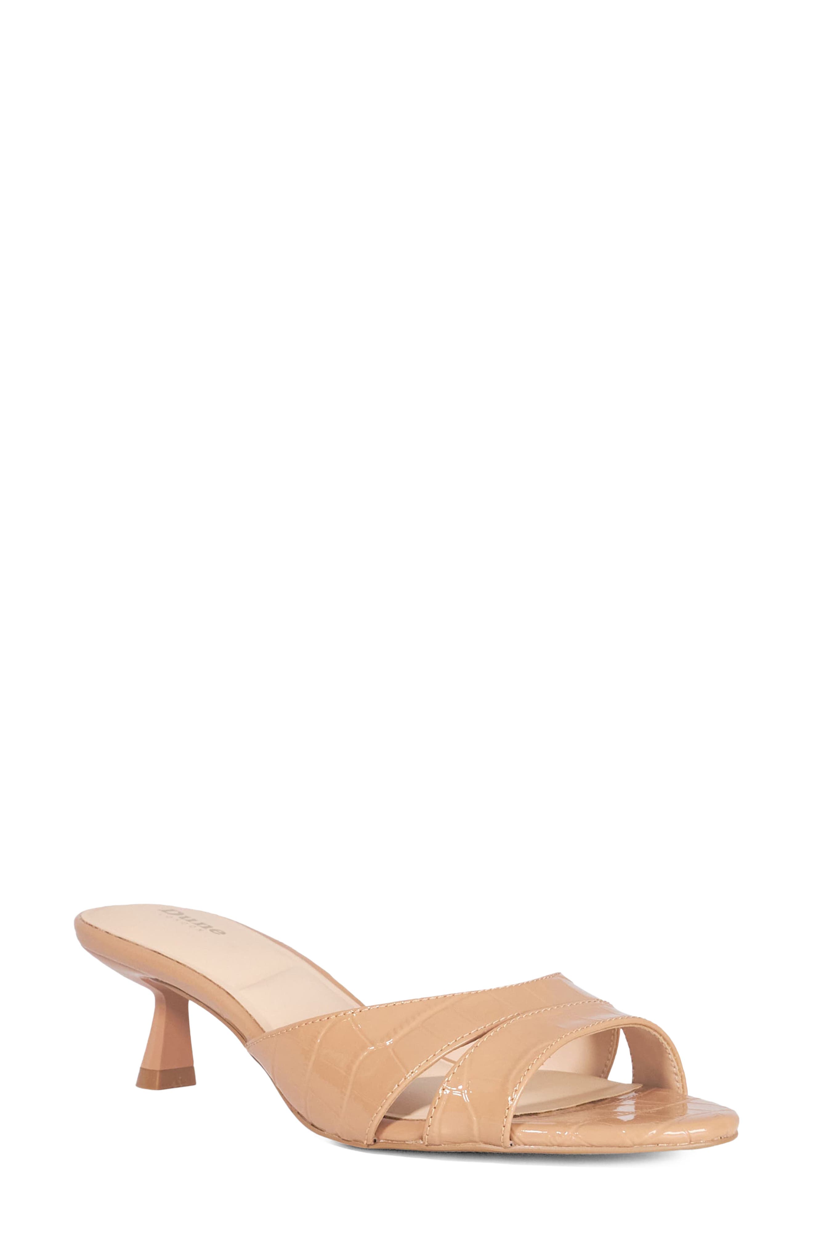 Dune London Miah Kitten Heel Slide Sandal, Main, color, Camel