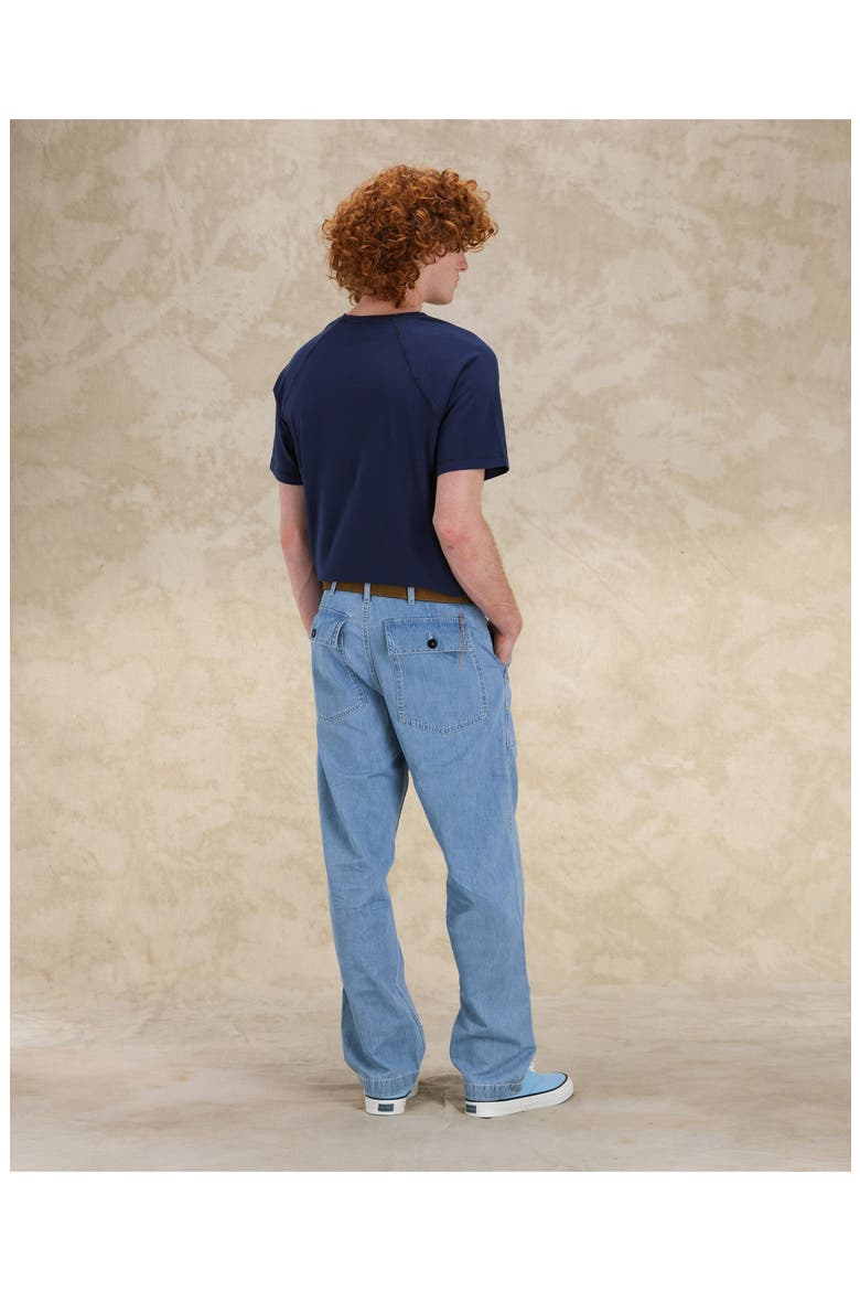Bleach Wash Denim Pants, Alternate, color, PALE BLUE