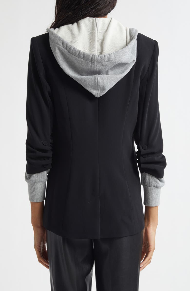 Cinq à Sept Hooded Khloe Jacket, Alternate, color, Black/ Heather Grey