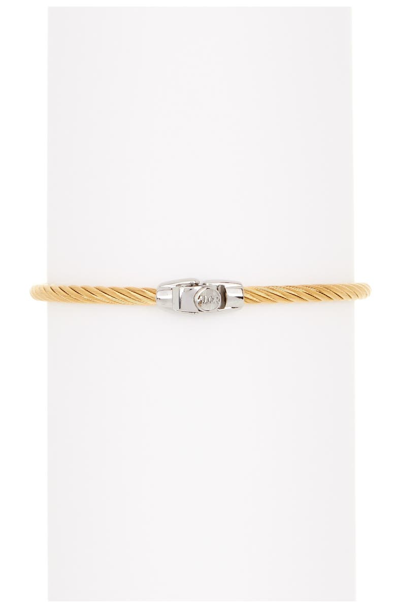 ALOR<sup>®</sup> 18K Gold Stainless Steel Cable Diamond Bracelet - 0.06ct., Alternate, color, 