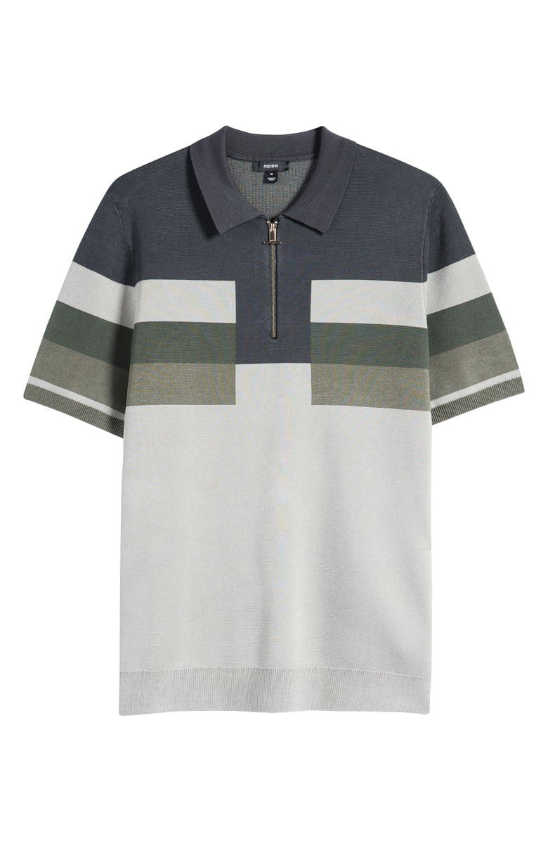 Reiss Verde Colorblock Half Zip Polo Sweater, Alternate, color, 