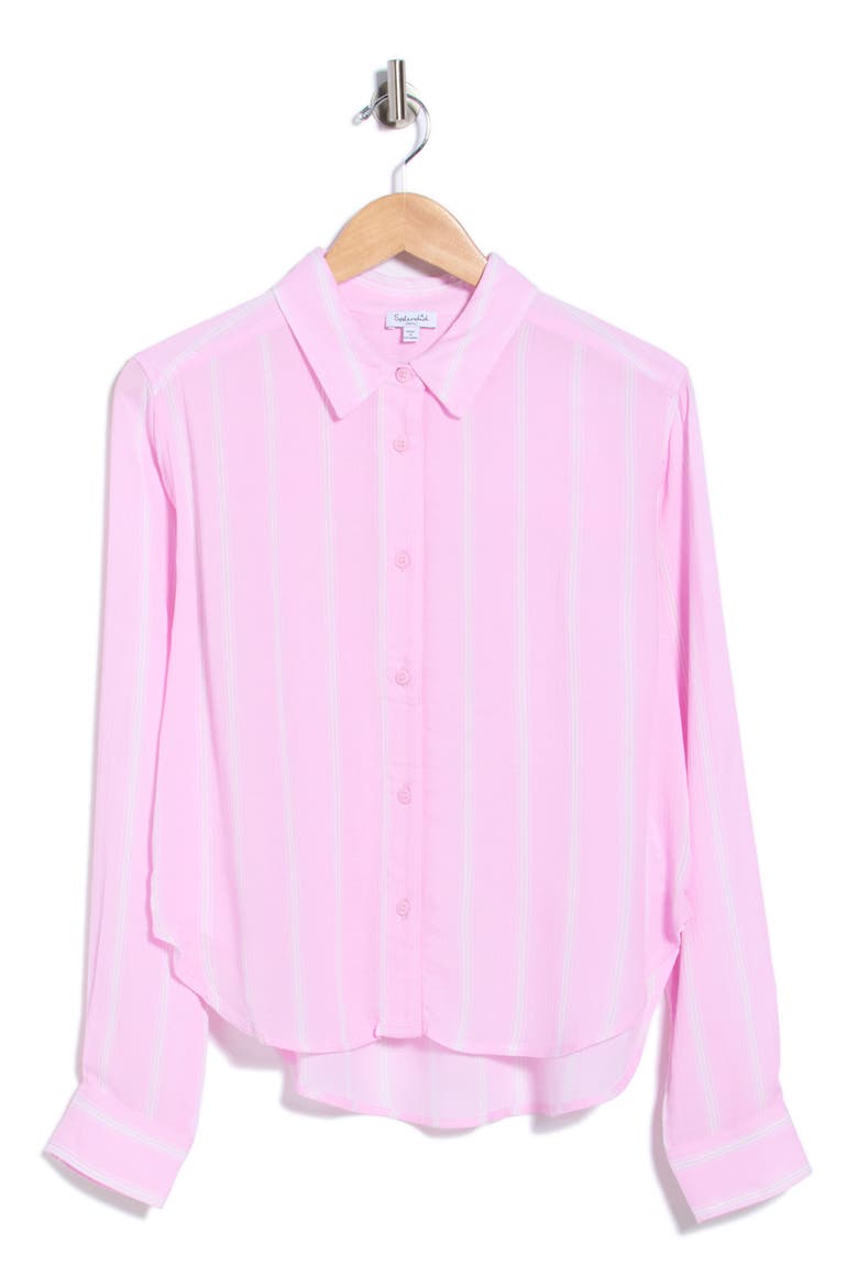 Jayleah Stripe Modal Button-Up Shirt, Main, color, BLUSH PINK/ MULTI