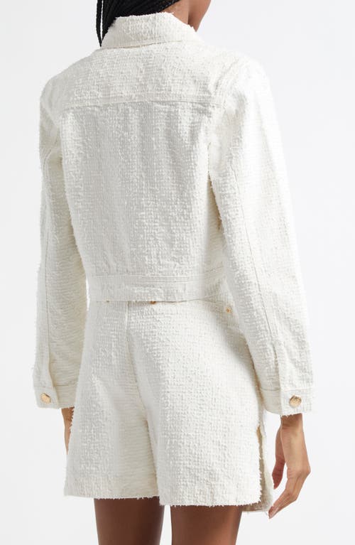Farm Rio Cotton Tweed Jacket In Off-white