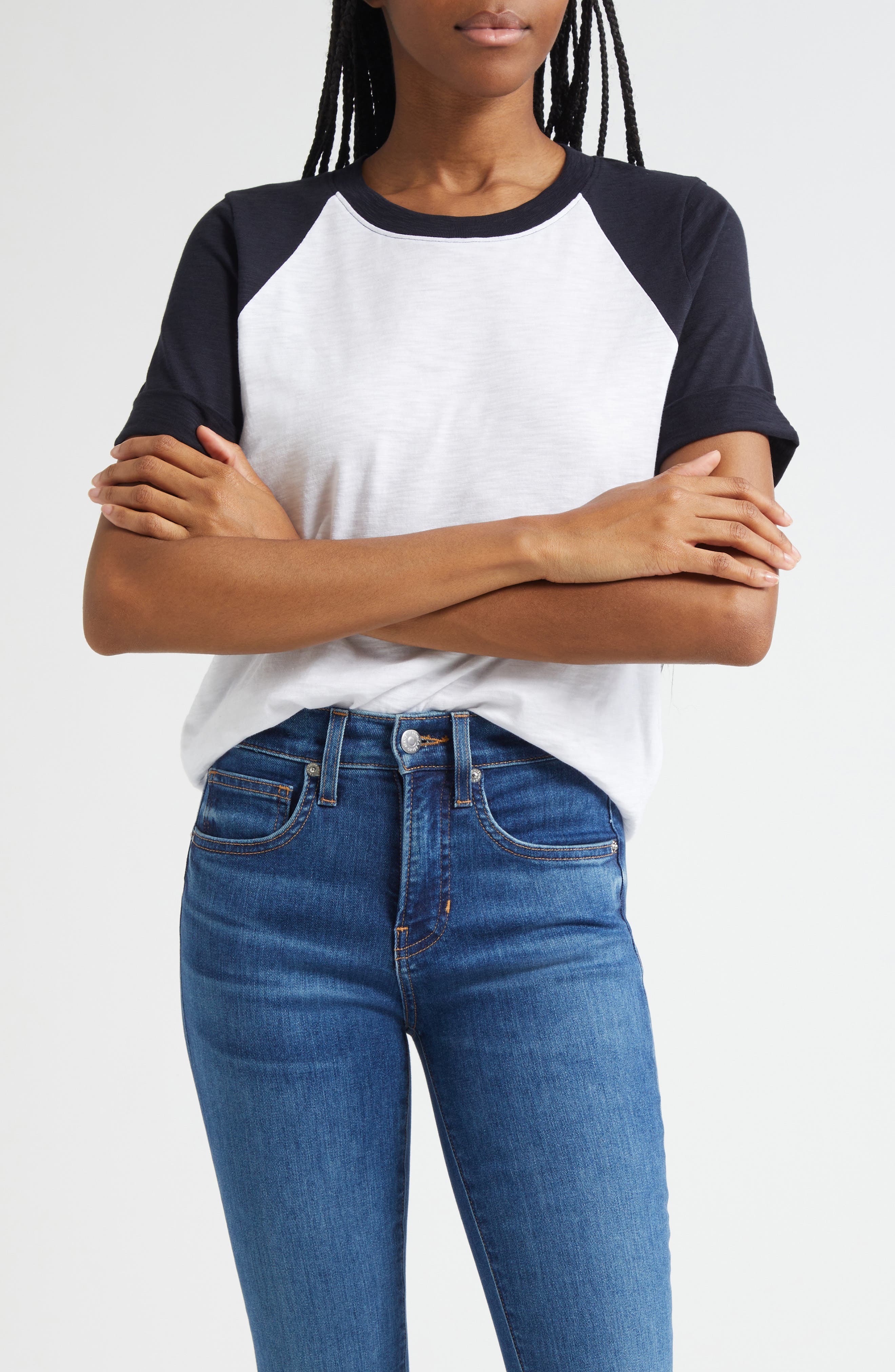 Veronica Beard Mason Cotton Baseball T-Shirt