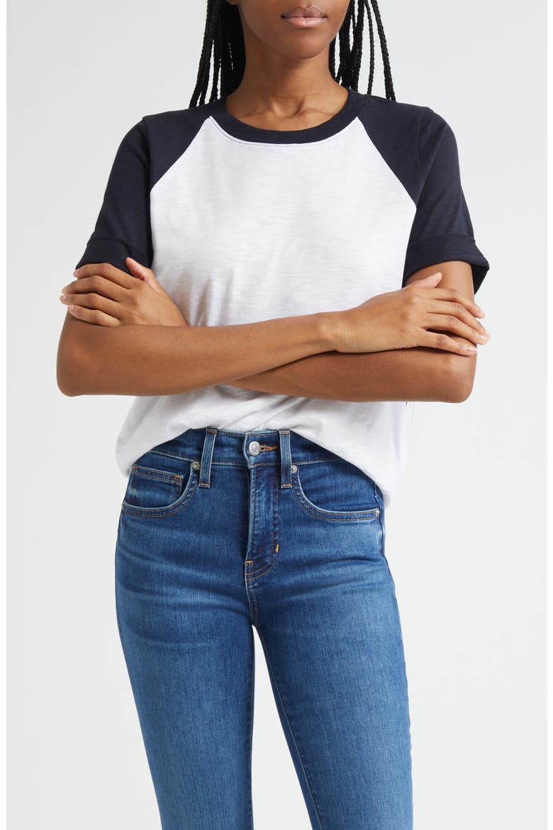 Mason Cotton Baseball T-Shirt, Main, color, WHITE NAVY