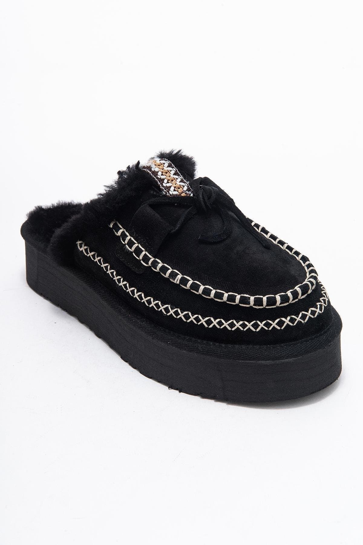 Forever & Always Shoes Yalina Leather Platform Moccasin Slippers, Main, color, 