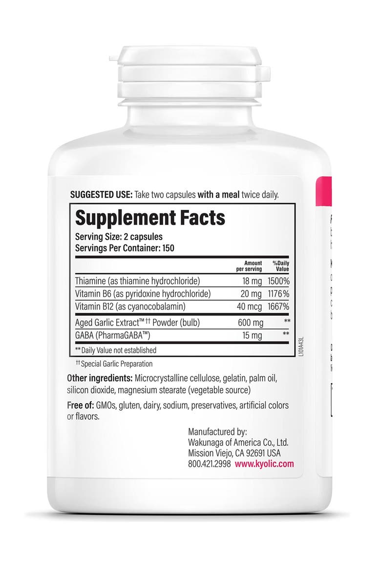Aged Garlic Extract Formula 101, Stress and Fatigue Relief, capsules 300 Count, Alternate, color, None